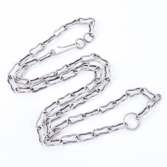 Vintage Sterling Silver 925 | Peanut Link Necklace | 21" - Picture 3 of 5